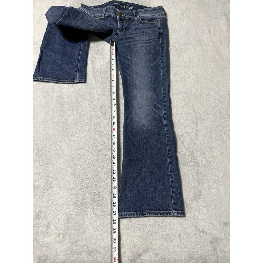American Eagle Jeans Womens 8 Long Blue Medium Wash Slim Boot Low Rise 30x27.5 - Picture 3 of 9